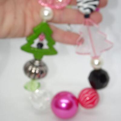 Festive Neon Colors Christmas Bling Necklace