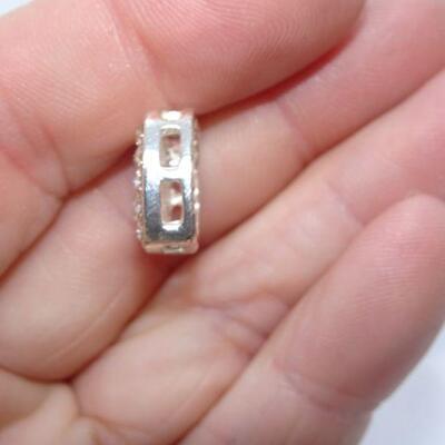 Silver Tone Rhinestone Heart Pendant 