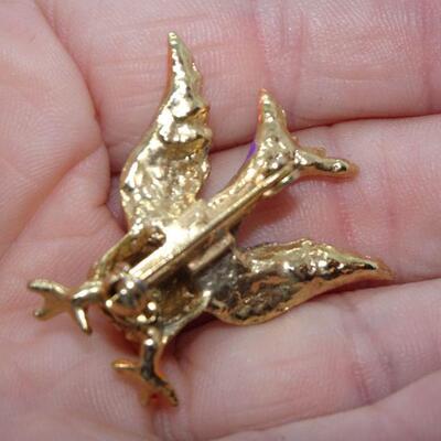 Colorful Spring Time Bird Brooch