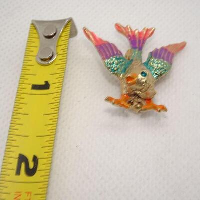 Colorful Spring Time Bird Brooch