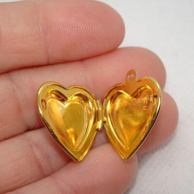 Gold plated Silver Heart Charm, Bird