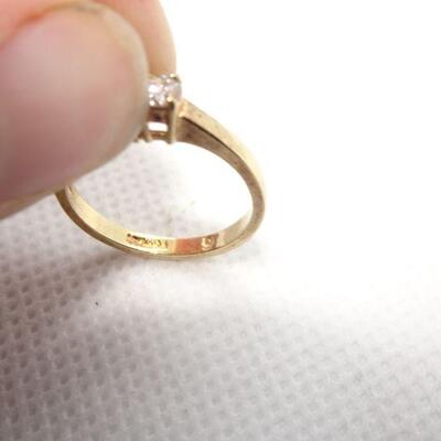 Dainty Gold Tone 4 Stone Rhinestone Ring 