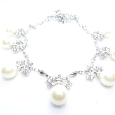 Pearls & Rhinestones - Girls Best Friend! Necklace Prom & Homecoming Jewels 