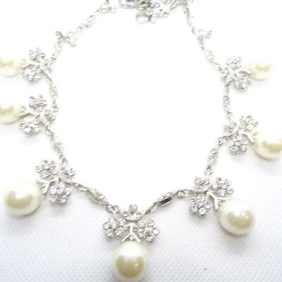 Pearls & Rhinestones - Girls Best Friend! Necklace Prom & Homecoming Jewels 