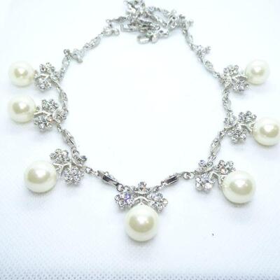 Pearls & Rhinestones - Girls Best Friend! Necklace Prom & Homecoming Jewels 
