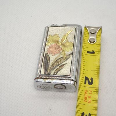 Silver & Gold Etched Lighter Fancy Floral 