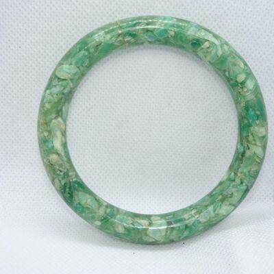 Vintage Chipped Plastic Bracelet Green for Saint Patricks Day! 