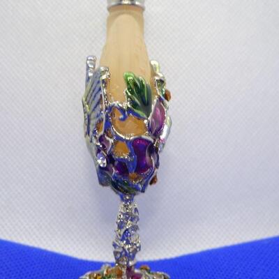 Must Have Glass & Metal Hummingbird Perfume Bottle 