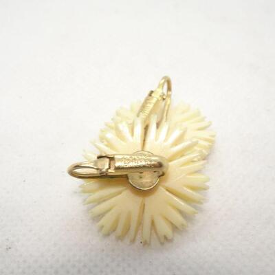 18K GF backs, Plastic Daisy Clip Earrings 
