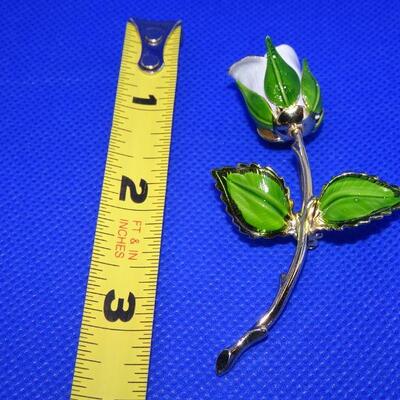 White Rose Pin 