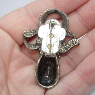 Signed Pearl Angel Pin, Silver Tone 1996