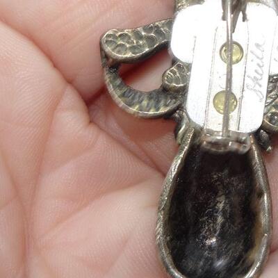 Signed Pearl Angel Pin, Silver Tone 1996