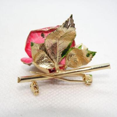 Pretty Pink Rose Pin, Brooch 