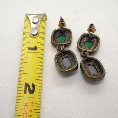Sapphire Blue & Abalone Seashell Post Earrings 