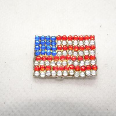 Red White Blue Rhinestone Pin 