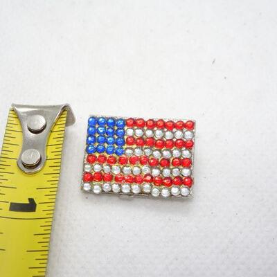 Red White Blue Rhinestone Pin 