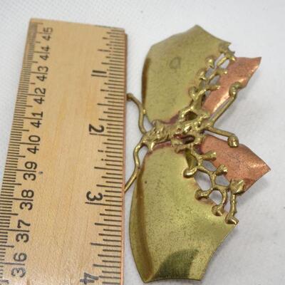 Handmade Craft Butterfly Brooch, Copper & Brass