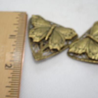 Victorian Butterfly Clip Earrings, Filigree 