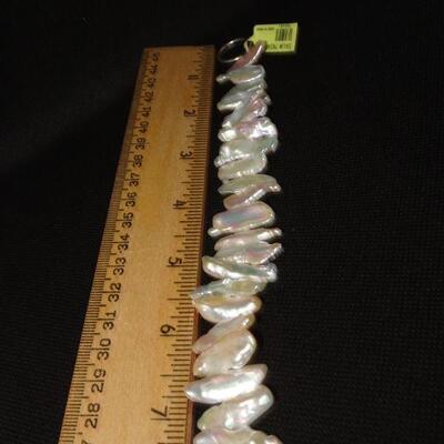 Freshwater Pearls & Silver Tone Bracelet - Never Worn