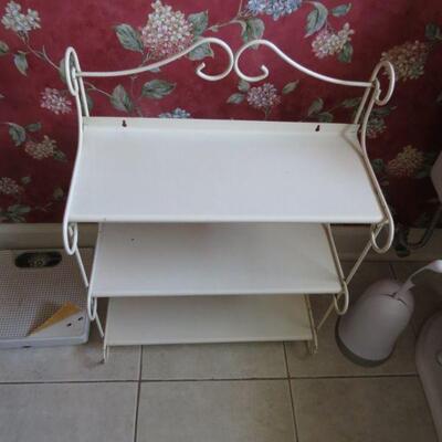 Vintage White Metal Shelf - Item # 97