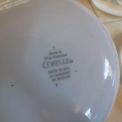 Four Correlle Cereal Bowls 2 Blue Stripes 2 Green Stripes - Item # 119