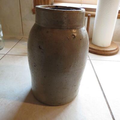 Vintage Crock 8 1/2 inches Tall and 5 inch bottom - Item # 131