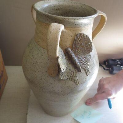 Hand Made Pottery Butterfly Handles 13" Tall - Item # 178