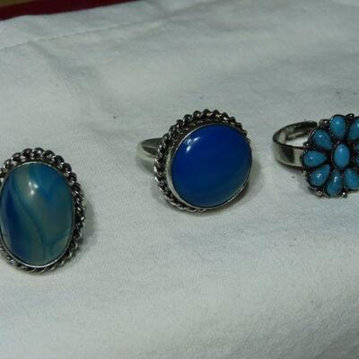 Blue tone adjustable rings