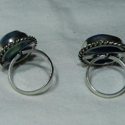 Blue tone adjustable rings