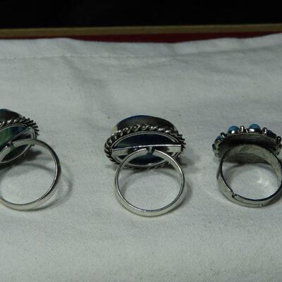 Blue tone adjustable rings