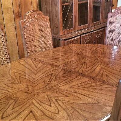 Lot #70  Mid-Century Cane Back Dining Room Set  