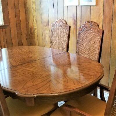 Lot #70  Mid-Century Cane Back Dining Room Set  