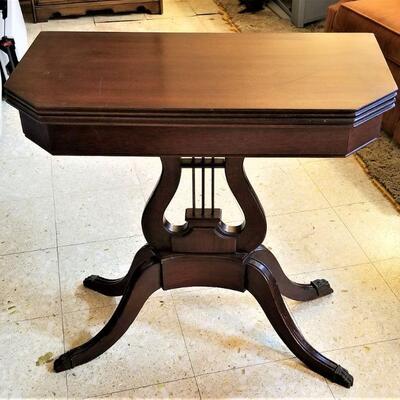 Lot #75  Nice Vintage Lyre Base Game Table