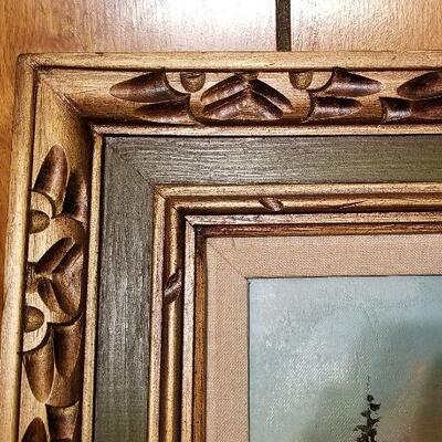 Lot #76  MidCentury framed Oil on Canvas - Tyrolean Style Painting