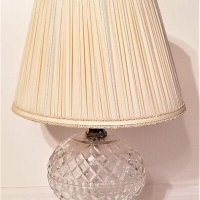 Lot #86  Table/Bedside Lamp with Pressed Glass base