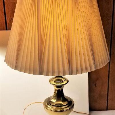 Lot #103  Pair of 1980's Brass Lamps - working condition