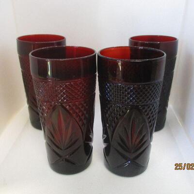 Lot 1 - Set of 4 Ruby Glass Coolers