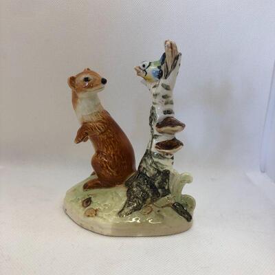 Lot 15 - Goebel Weasel and Bird Figurine