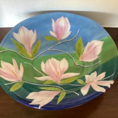 354 Large Hand Painted Decorative Bowl