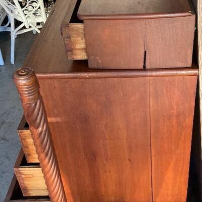 401 Antique Sheraton Style Pine Scroll Leg Dresser
