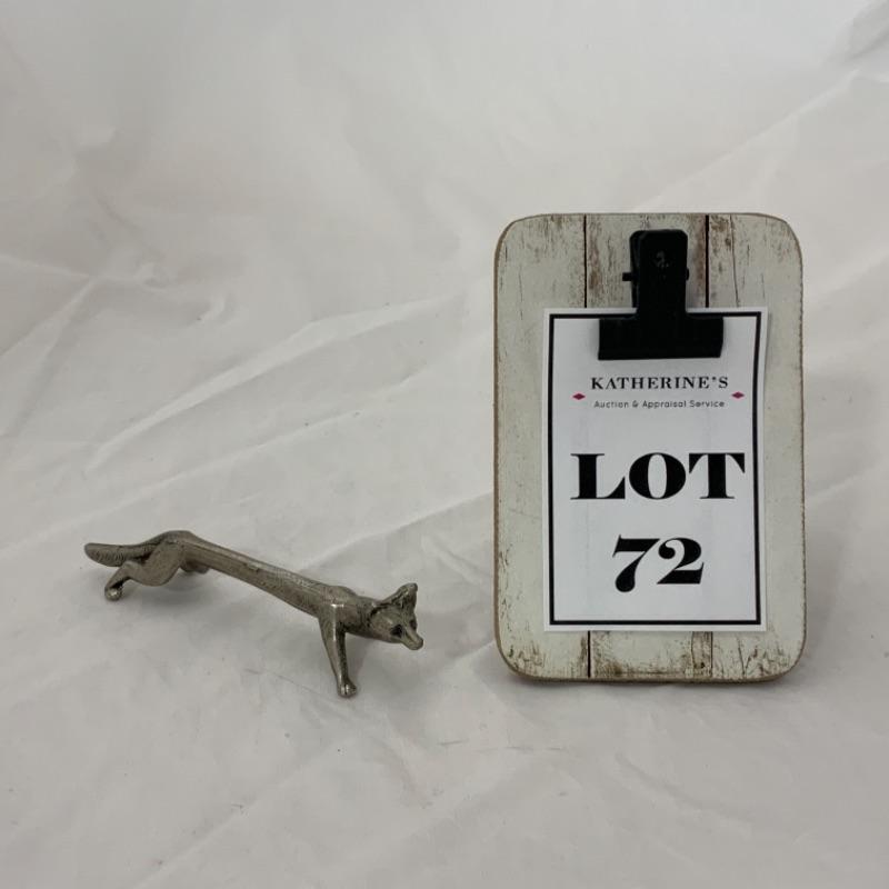 .72. VINTAGE | Pewter Figural Knife Rest | Fox | EstateSales.org