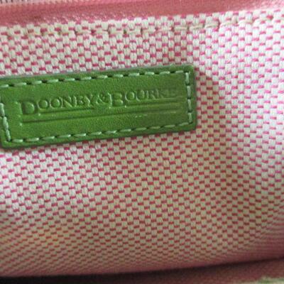 Vintage Dooney &Burke Leather and Cloth Cross Body Bag Olive Green