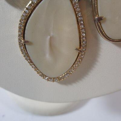  Stella and Dot Vintage Bib Choker beige stoneware with Clear Rhinestone 