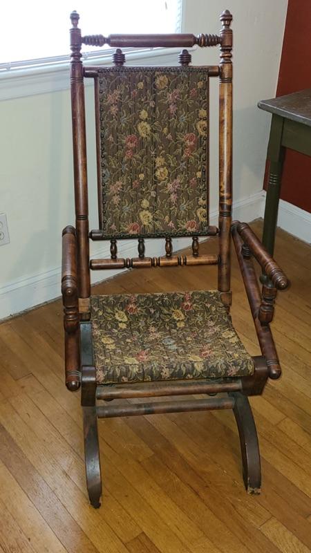 Platform Rocker Parts Lot 22MB: Victorian Platform Rocker with Cast Iron Parts | EstateSales.org