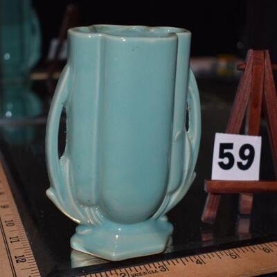 McCoy 2-Handled Vase - Aqua/Blue 