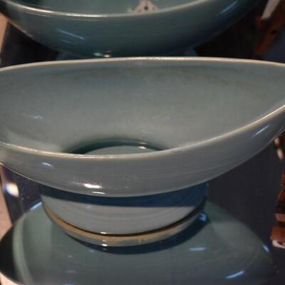 1960 McCoy Harmony Boat Planter - Aqua 