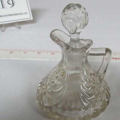 Lot of Elegant Glass, Cambridge Diane Candle Holders, Cambridge Caprice Cruet, Unknow Etched Candle Holder