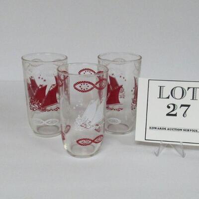 Vintage Sailboat Nautical Theme Tumblers