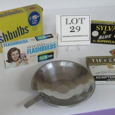Vintage Flashbulbs, Adapter Ring, Flash Diffuser, Snap Shot Dial