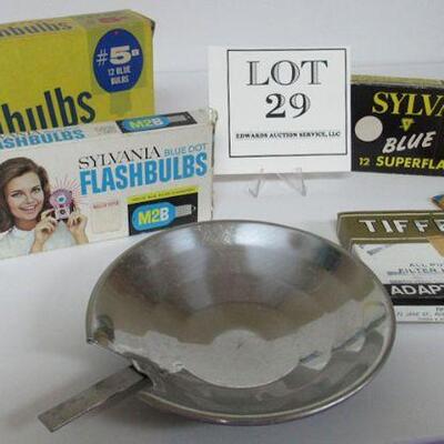 Vintage Flashbulbs, Adapter Ring, Flash Diffuser, Snap Shot Dial